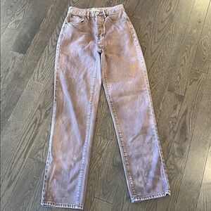 PacSun Women’s Dad Jeans Light Brown distressed wash Button Fly 100% Cotton